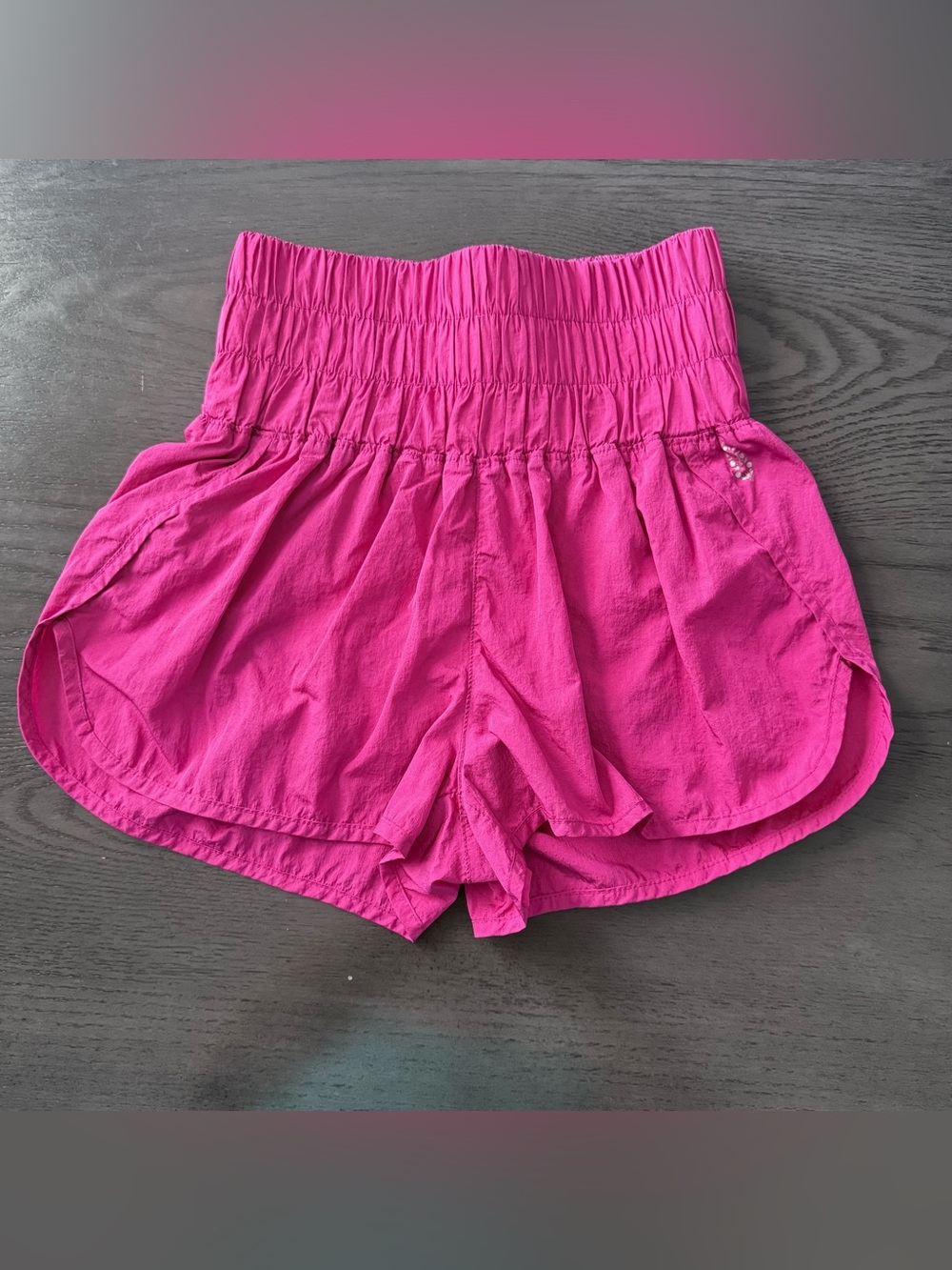 FP Movement Free People Hot Pink Running Shorts Smocked Waist Size S